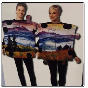 Unisex Puzzle Piece Couple Costume